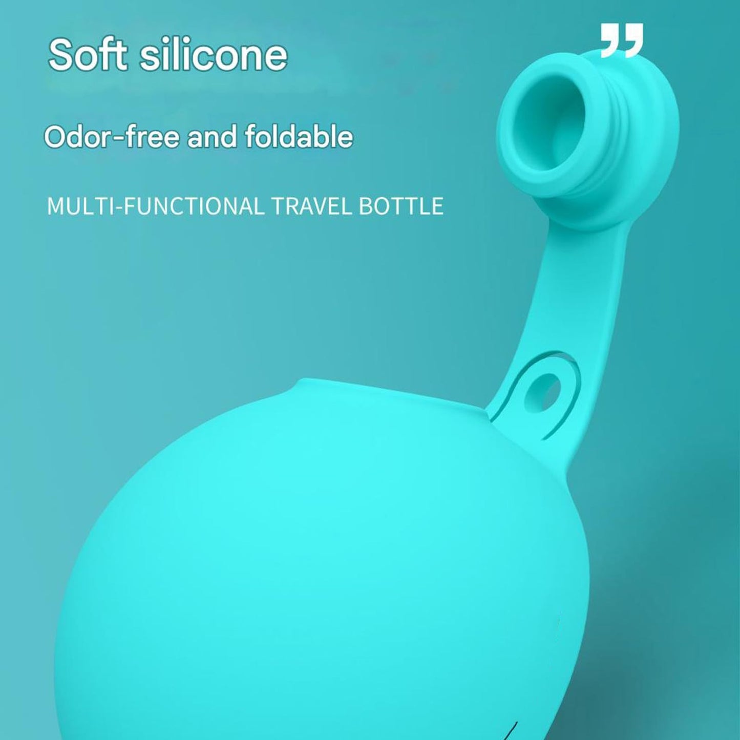 Foldable Silicone Pet Water Bottle, Leak-Proof, Portable with Carabiner Clip
