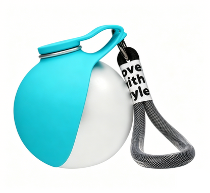 Foldable Silicone Pet Water Bottle, Leak-Proof, Portable with Carabiner Clip
