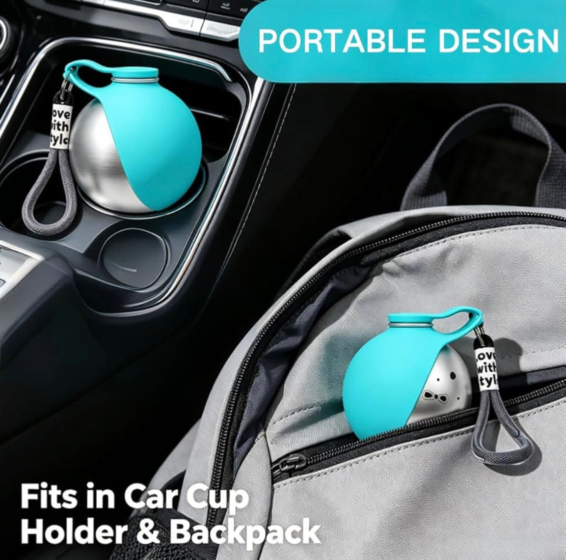 Foldable Silicone Pet Water Bottle, Leak-Proof, Portable with Carabiner Clip
