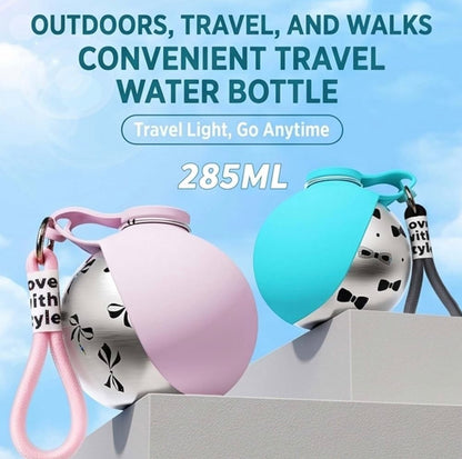 Foldable Silicone Pet Water Bottle, Leak-Proof, Portable with Carabiner Clip