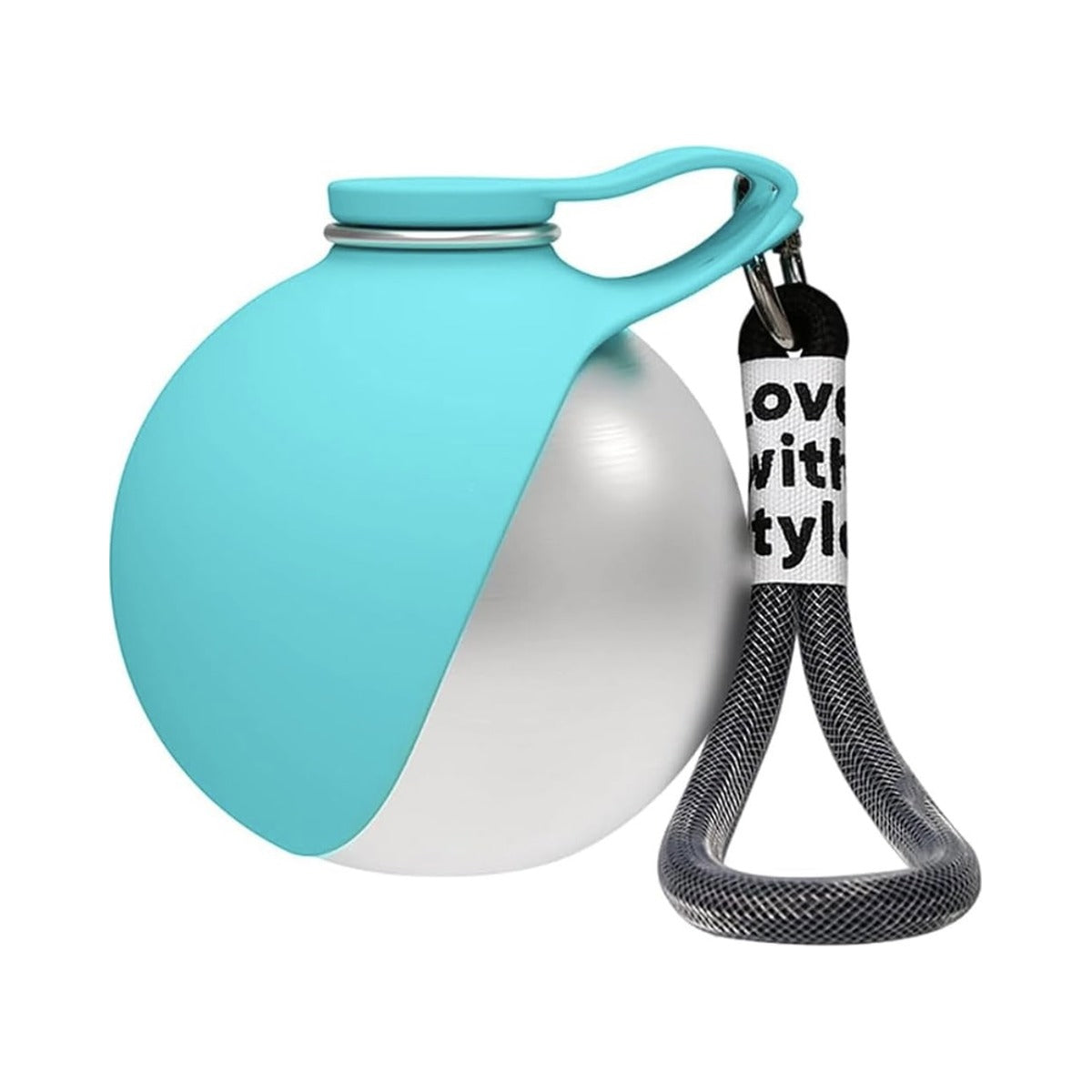 Foldable Silicone Pet Water Bottle, Leak-Proof, Portable with Carabiner Clip